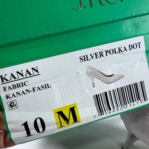 New J.Renee Women Kanan Silver Polka Dot Fabric Heels Pumps Dress Shoes Size 10M - Picture 14 of 14